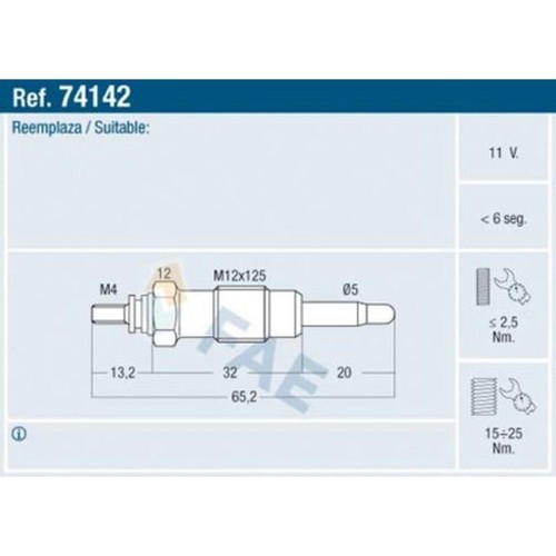 74142 fae glow plug - fae, alfa