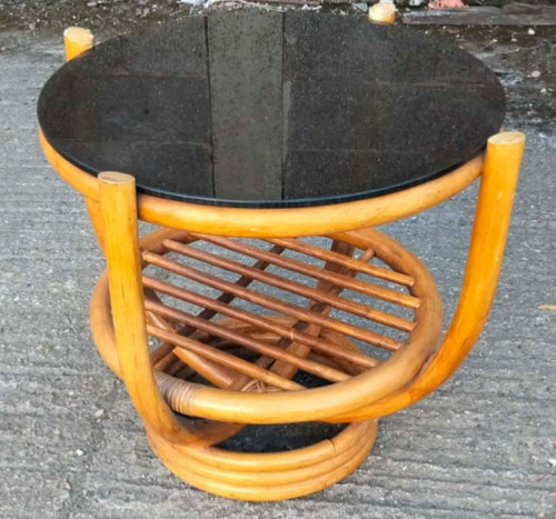 Vintage cane bamboo - , coffee