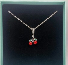Red Cherry Pair Diamante 925