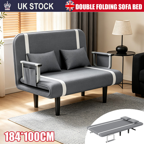 Double fabric sofa bed - fabric, sleeper