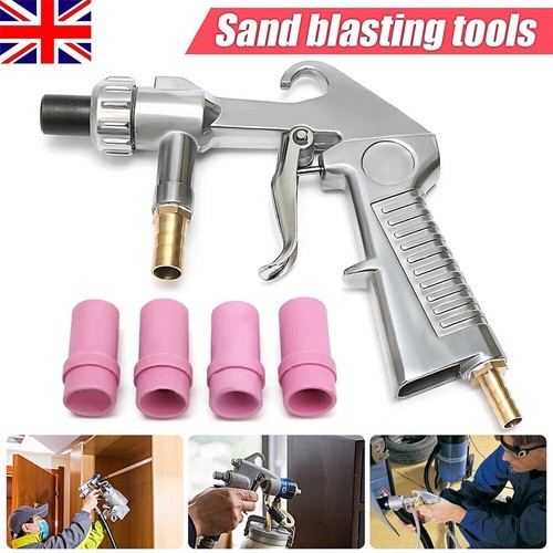 Sand blaster gun blasting - sand,