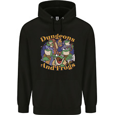 Dungeons & Frogs Role Play Games RPG Mens 80% Cotton Hoodie