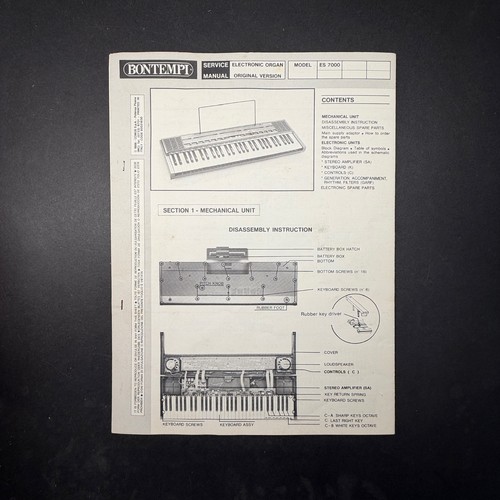 Vintage bontempi model 7000 - vintage,