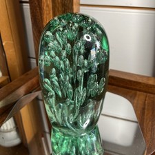 Large Victorian Green Glass Dump Paperweight. Very good condition 