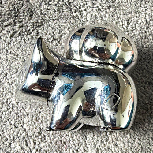 Chrome silver piggy bank - silver,