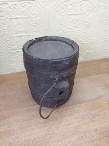 Antique wooden barrel keg with - wooden,
