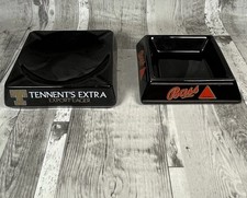 Vintage Wade Bass Tennent’s 1980s Ceramic Bar Ashtrays Mancave Advertising X2