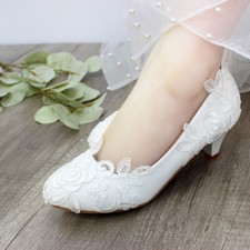 White Ivory Lace Pearl Wedding