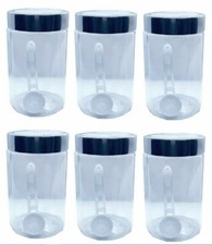 6X2000ML Plastic Storage Jars