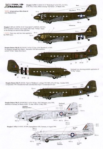 Xtradecal douglas c 47 - 1/72, c-47