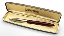 VINTAGE SHEAFFER SENTINEL SNORKEL FOUNTAIN PEN BURUGNDY 14K GOLD MEDIUM NIB USA