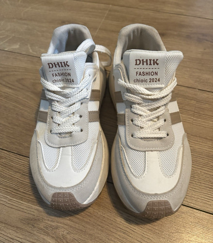 Ladies white beige low top - white/beige,