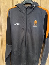 Used 2018/19 Worcester Warriors VX3 Men’s Medium Grey/Orange Full Zipped Hoodie