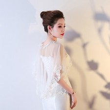 Lace Short Sleeve Bolero Shrug Bridal Wedding Elegant Cape Summer Casual Shawl