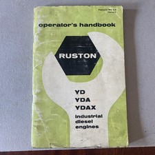 Ruston YD YDA & YDAX industrial diesel engine operators handbook 9942 E/S