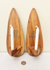 Swedish wooden candle sconces