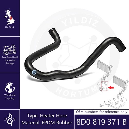 Heater hose fits passat - fits, vw
