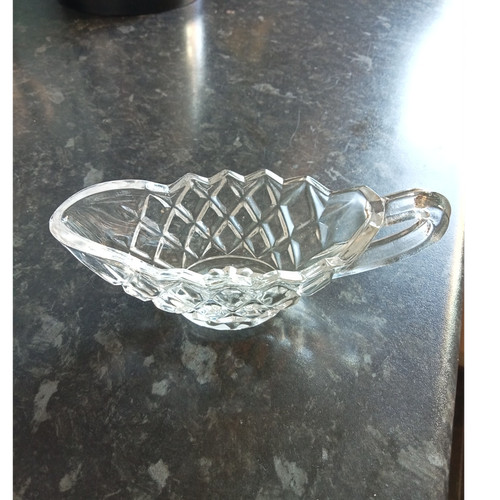 Cut glass sauce boat with - glass,