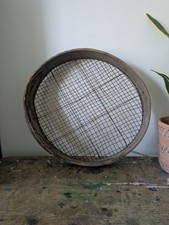 Vintage Old Wooden Large Garden Potato Riddle Sieve Decor Prop TV Film Rustic