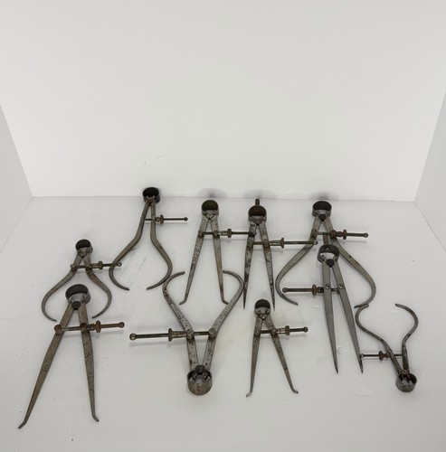 Ten antique calipers - calipers, inside