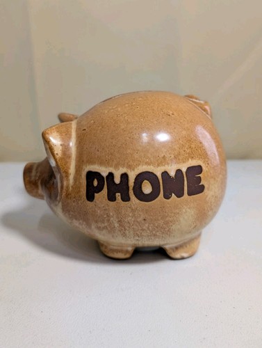 Vintage small pottery piggy - vintage,