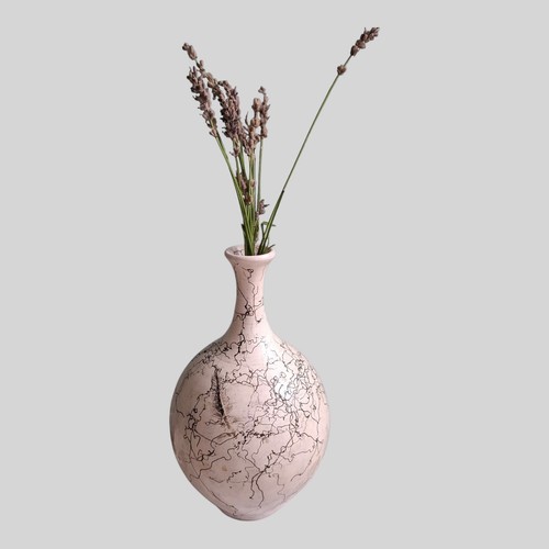 Studio pottery raku vase hand - raku,