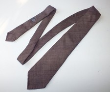 Drake's London Brown 100% Tussah Raw Silk Hand Rolled Neck Tie England £175