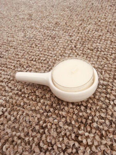 White ceramic tea light - white,