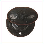 2 x Black Antique Oval Mortice