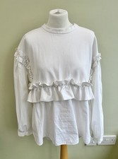 Zara White Ruffle Fronted