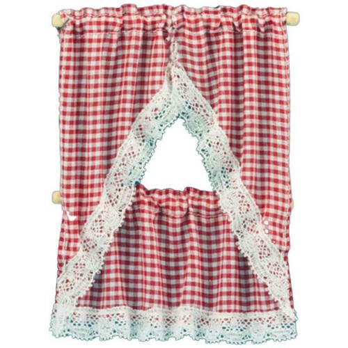 Dolls house red gingham - red,