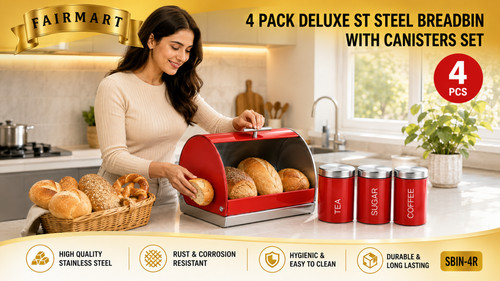 4pcs red stainless - steel, bread
