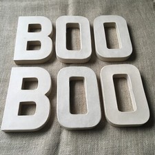 BOO Papier mache letters x 2