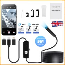 USB Endoscope 7.9mm Borescope Inspection Tube HD Camera 3 in 1 For Android Phone