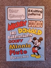 WALT DISNEY'S 8 KNITTING PATTERN BOOKLET. Mickey, Dumbo, Pluto, Goofy, Dalmatian