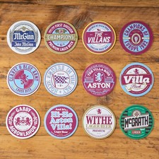 12 Aston Villa Football Beer Mat Coasters Retro Gift Present Pack - New