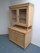 A Mint Clean Victorian Antique / Old Pine 2 Door Kitchen Dresser to Wax / Paint
