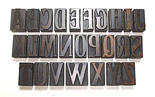Vintage letterpress alphabet - vintage,