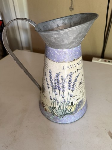Galvanised metal flower - flower, jug