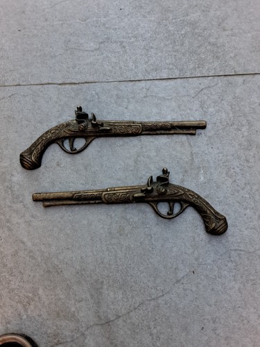 Brass flintlock pistols wall - brass,