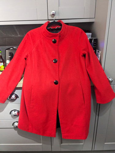 Laura ashley red wool overcoat - ashley,