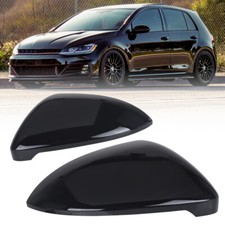 2X Left+Right Wing Mirror Cover Cap For MK7 MK7.5 R GTI GTD 2013-20 Gloss Black