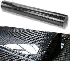 7D Upgraded Carbon Fibre Vinyl Wrap (Air/Bubble Free) Black Gloss 12"X60" UK