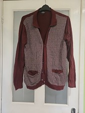 Mens Aubergine Patterned Long Sleeved Cardigan Size Large By Next