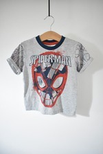 Boys Marvel Spider-Man T-Shirt 3–4 Years Short Sleeve Grey Red Web Print