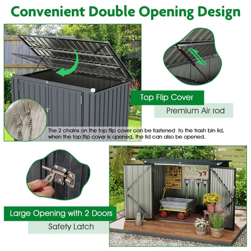 Large garden trash can shed - garden,