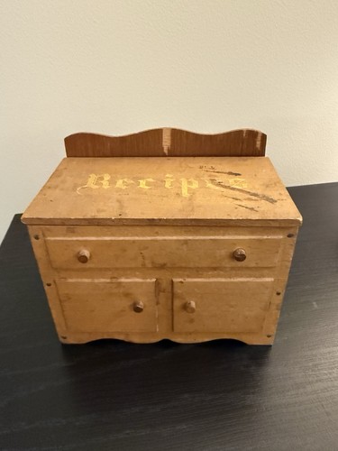 Antique wooden recipe - antique,