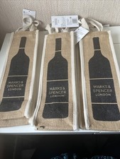 6 M&S Hessian Bottle Bags BN