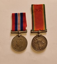 Pair WW2 South African Air Force SAAF RAF War and Service Medals - Named