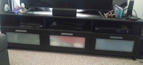 Ikea black brimnes stand 3 - tv,